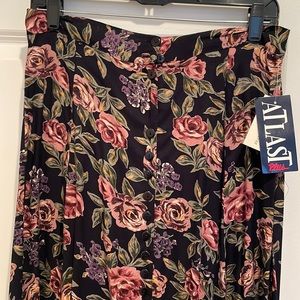 Button down floral skirt with elastic back